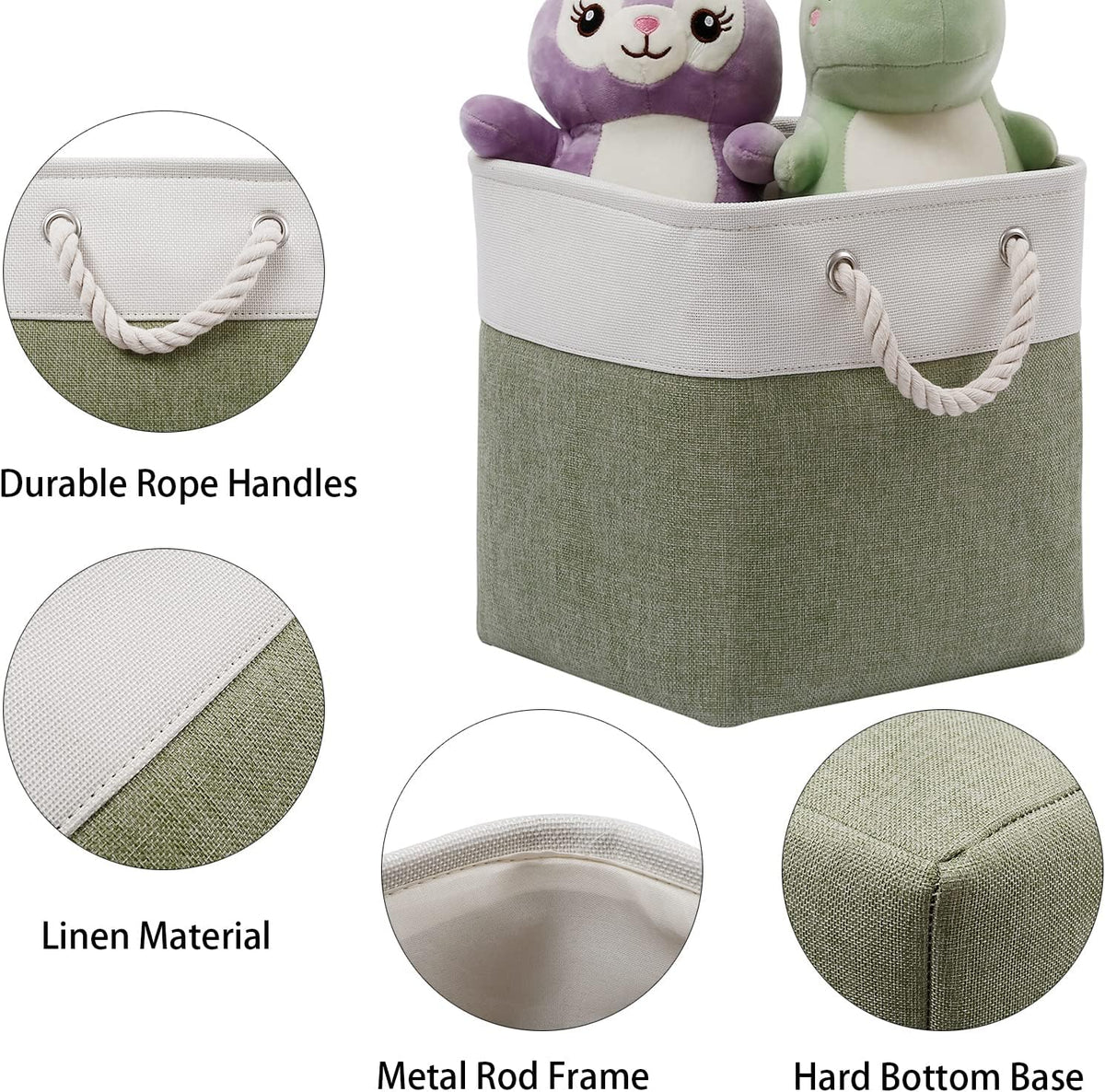 Cube Storage Bins, Collapsible Fabric Storage Cubes Bins, 11 Inch Cube Storage Bins with Handles