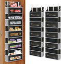 2 Packs 5-Tier Over the Door Storage Organizer with 10 Side Mesh Pockets, 48 lbs Load Capacity, 3
