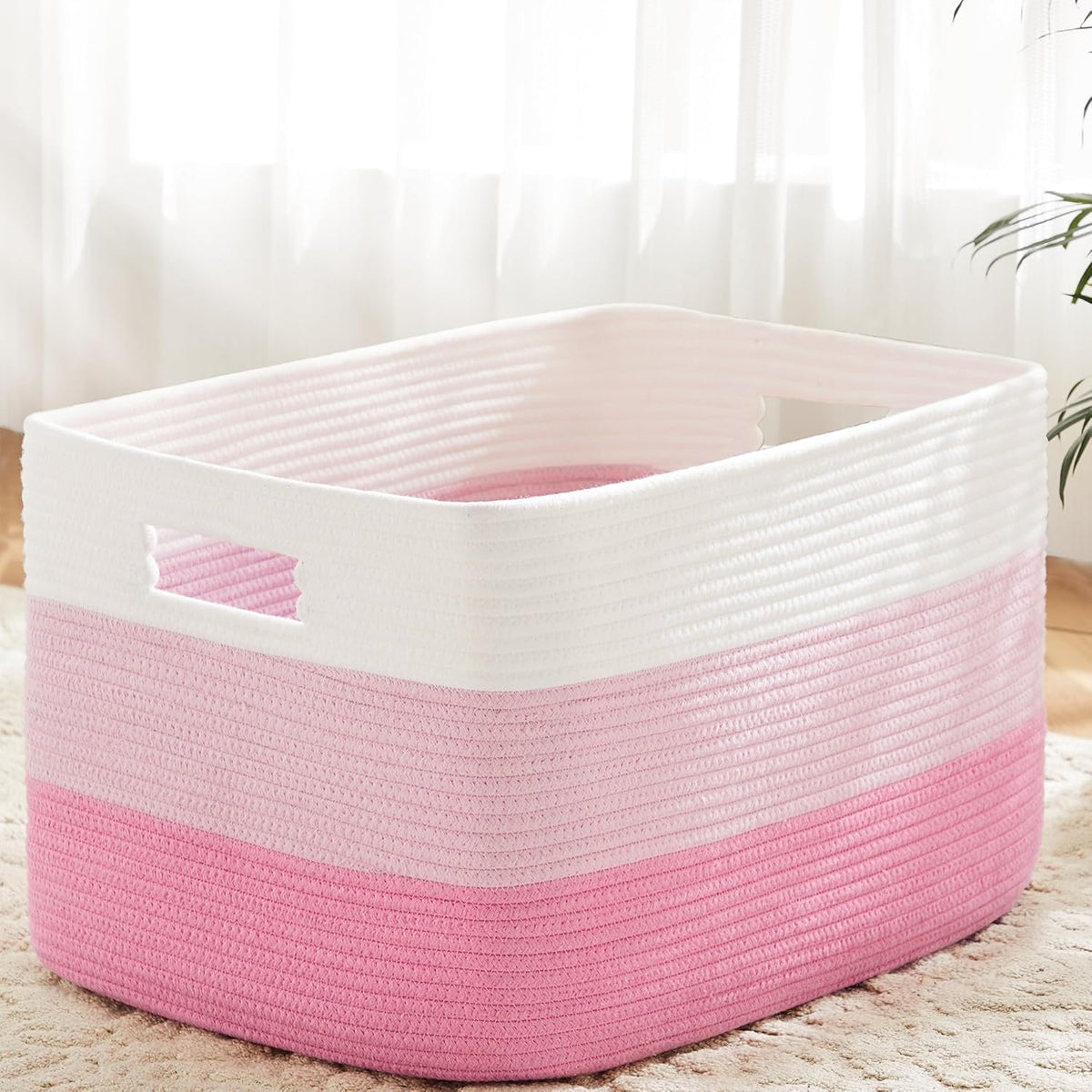 Blanket Basket,Rectangle Woven Baskets for Storage,100L Laundry Basket for Decorative Nursery