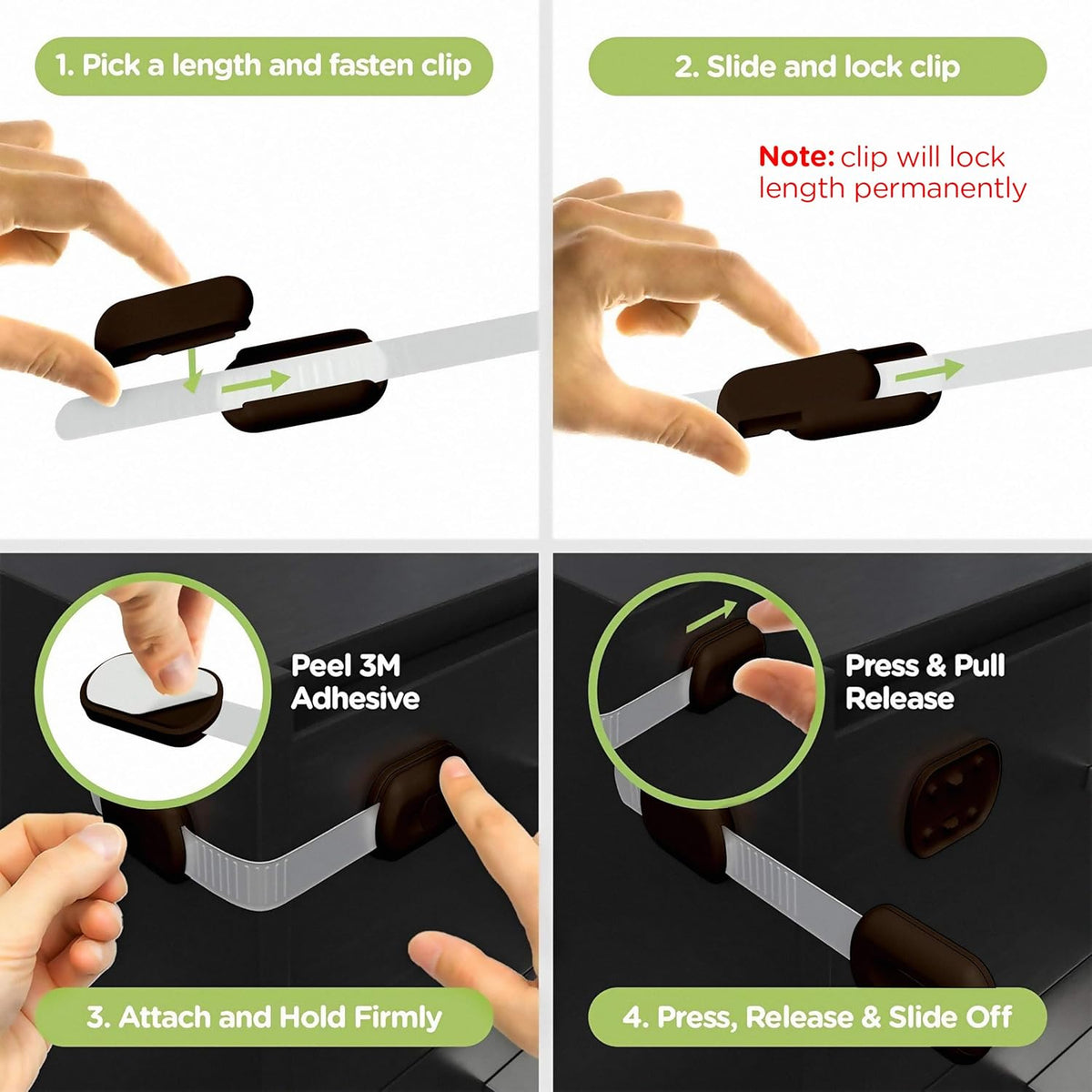 Baby Proofing Child Safety Locks (16 Pack) by Skyla Homes - The Safest, Quickest and Easiest 3M