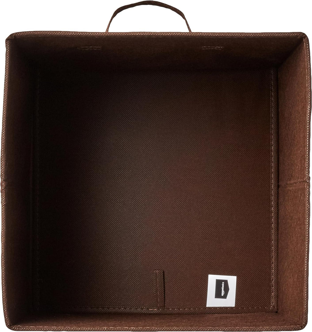 Amazon Basics Cube Organizer Storage Bins Handles, Collapsible Fabric, Pack of 6, 10.5"x10.5"x11"