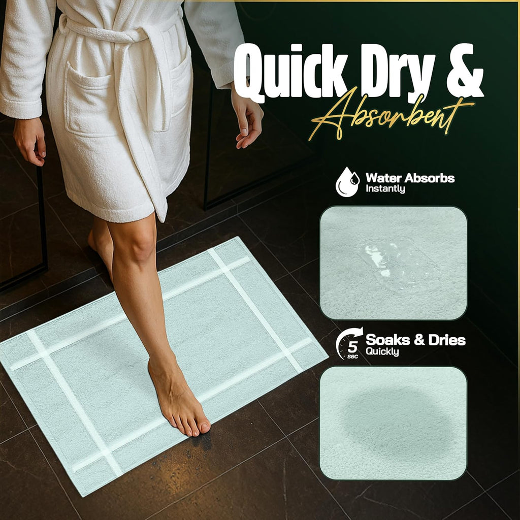 Pearl Linens Pack of 6 100% Cotton Bath Mat 20x30 inches, Soft & Absorbent Quick Dry Bathroom Mat