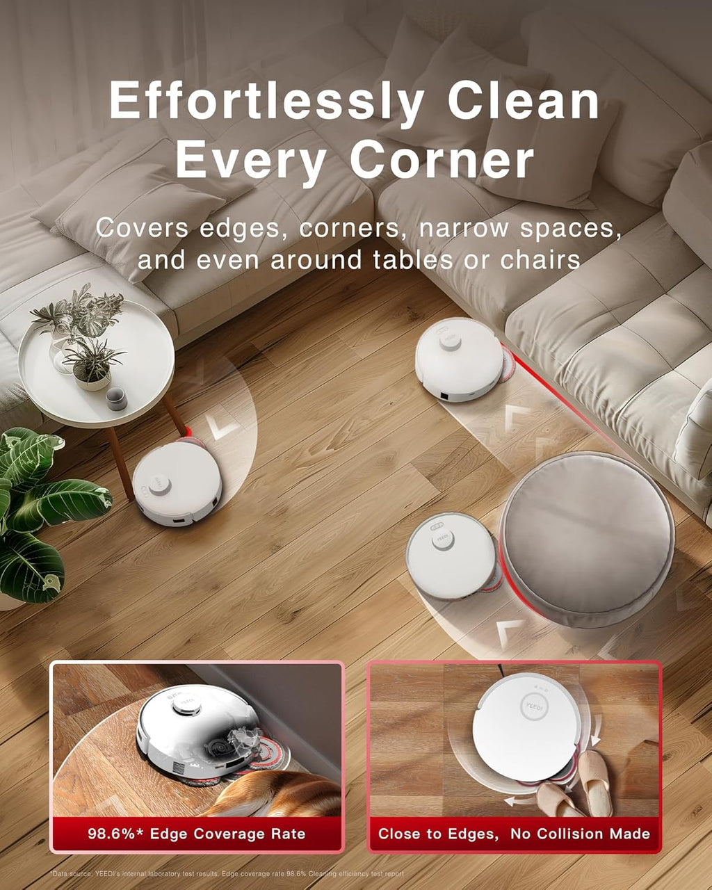 Yeedi M12 Ultra Plus Robot Vacuum and Mop, Upgrade 11800Pa Strong Suction, ZeroTangle Technology