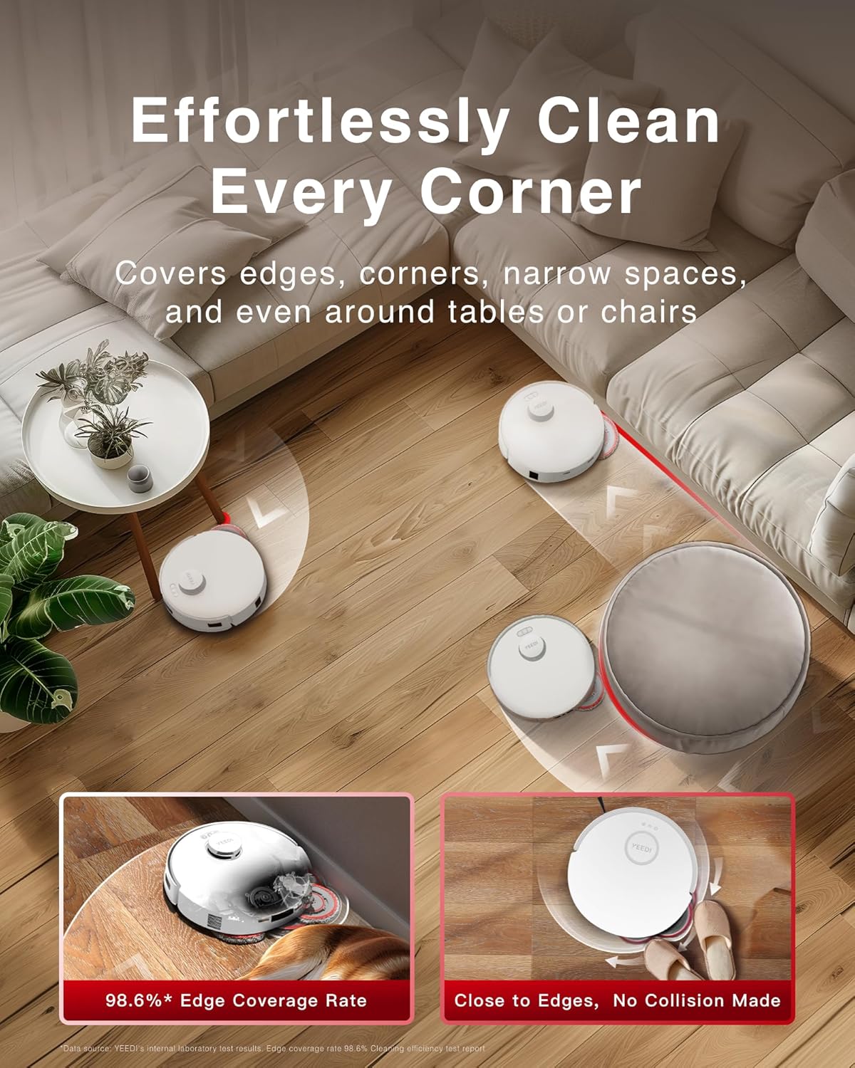 Yeedi M12 Ultra Plus Robot Vacuum and Mop, Upgrade 11800Pa Strong Suction, ZeroTangle Technology
