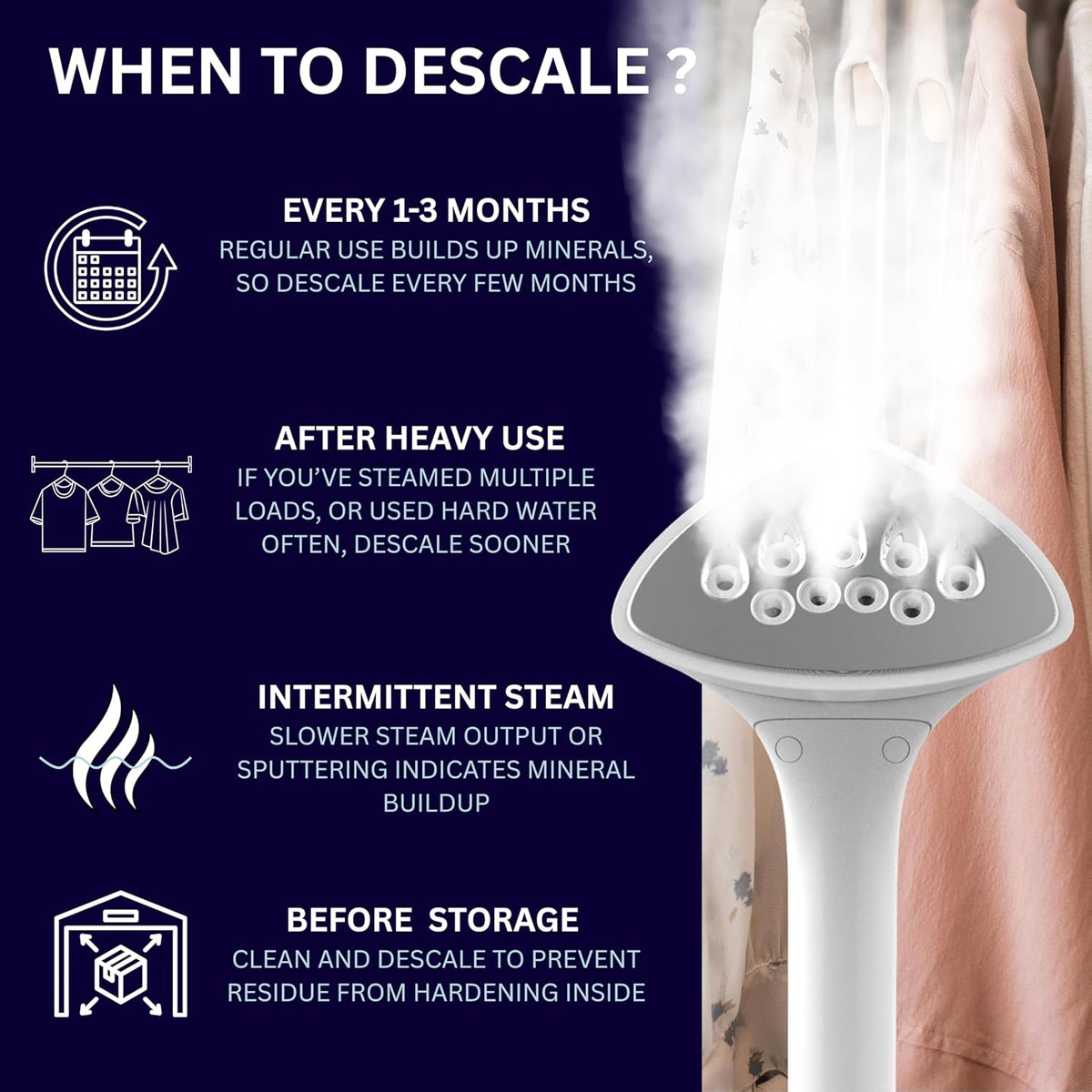 SALAV Garment Steamer Descaler/Decalcifier Packets for Mineral Deposits and Build-up Removal