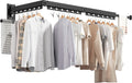 Wall Mounted Clothes Hanger, Aluminum Clothes Drying Rack, Space Saver, Retractable, Windproof