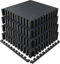 PRAISUN 0.6" Thicker Gym Mat, 24 Tiles 96 Sq Ft Workout Mats, Interlocking Foam Tiles with Rubber