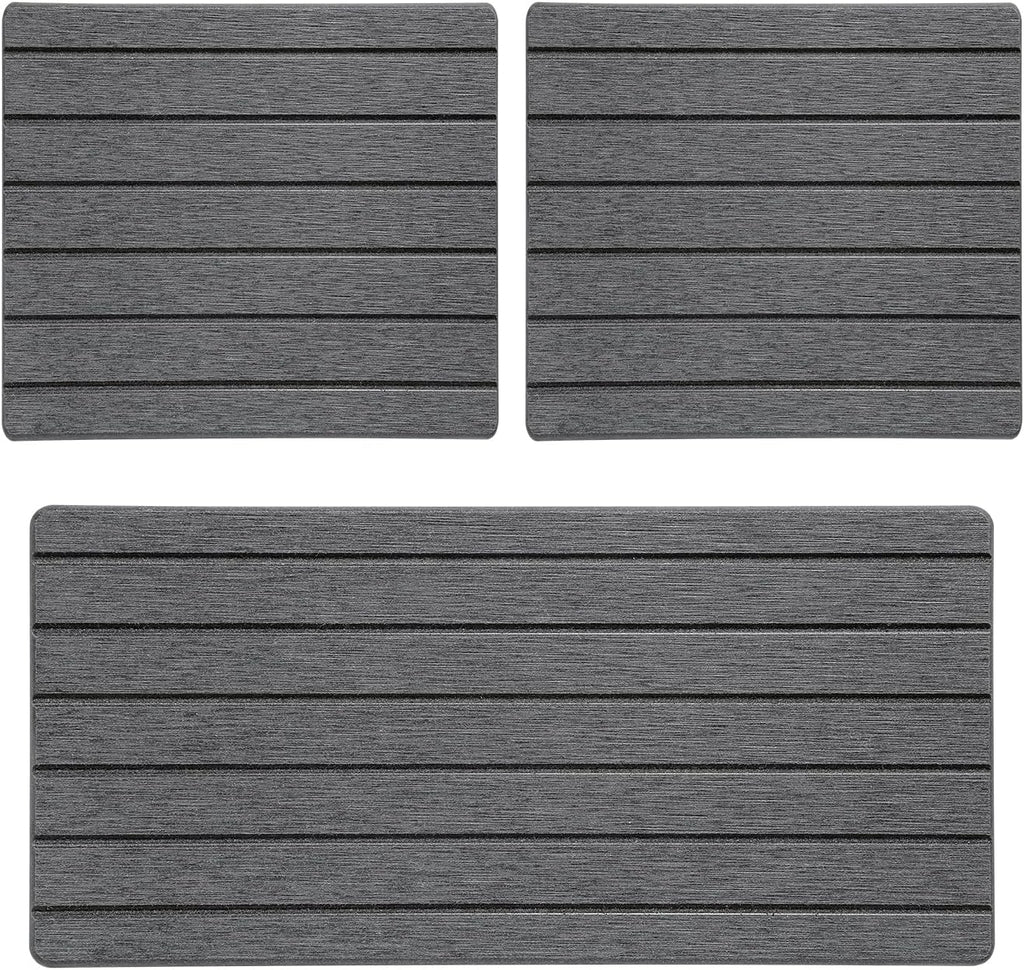 3 Pack Diatomite Stone Sink Tray, Water Absorbing Mat for Kitchen & Bathroom Counter, Quick Dry