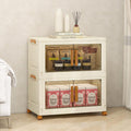 Plastic Stackable Storage Bins with Lids and Wheels, Foldable Closet Organizers and Storage