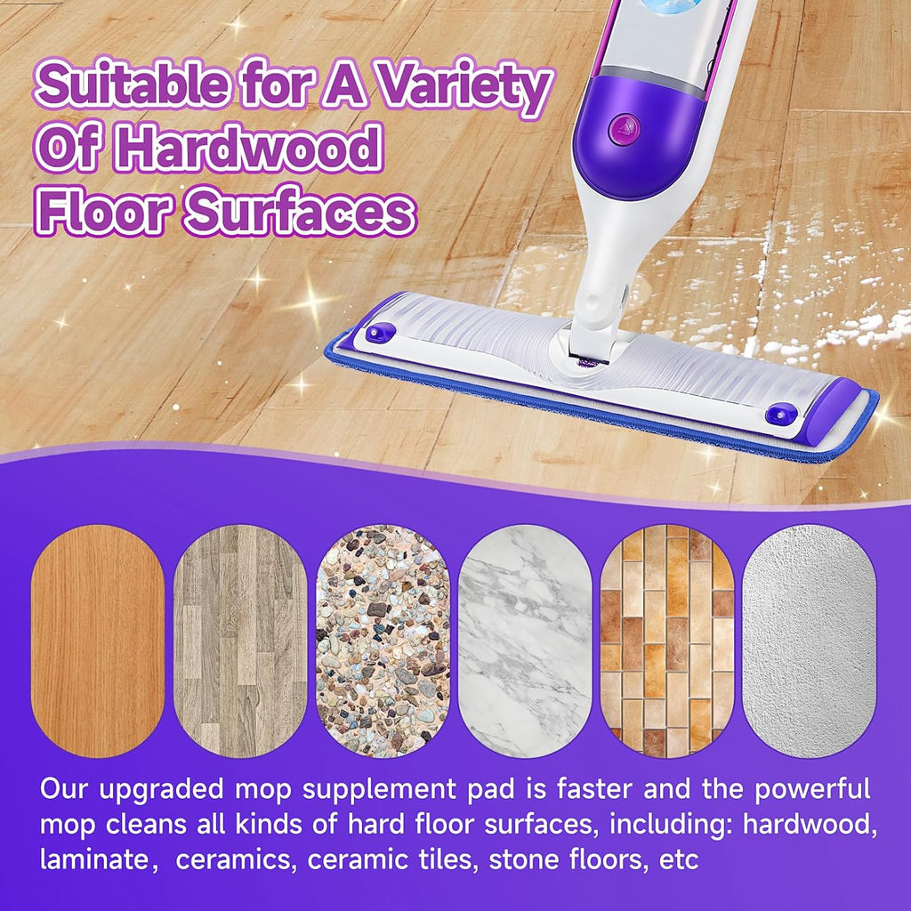 8 Pack Reusable Mop Pads Compatible for Swiffer PowerMop,Microfiber Mop Replacements Pads for