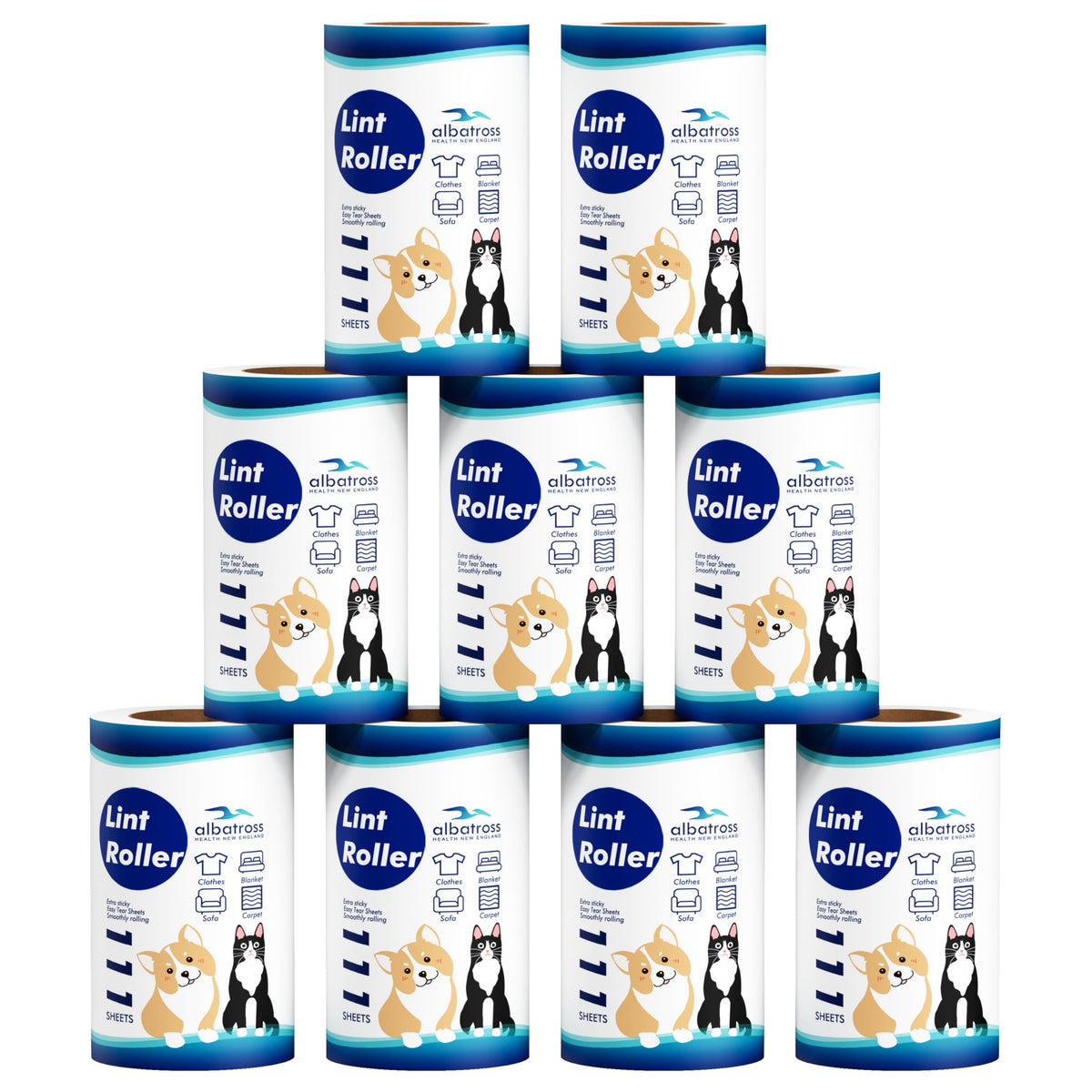 Extra Sticky Lint Roller Refills Only, Mega Value Set 999 Sheets for Pet Hair Removal, Dog and Cat