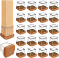 20 Pcs Chair Leg Floor Protectors for Hardwood Floors, Clear Rubber Furniture Sliders with Felt