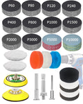 2 Inch Sanding Discs Drill Polishing Kit, 193PCS Car Headlight Restoration Kit, Hook & Loop Wet Dry