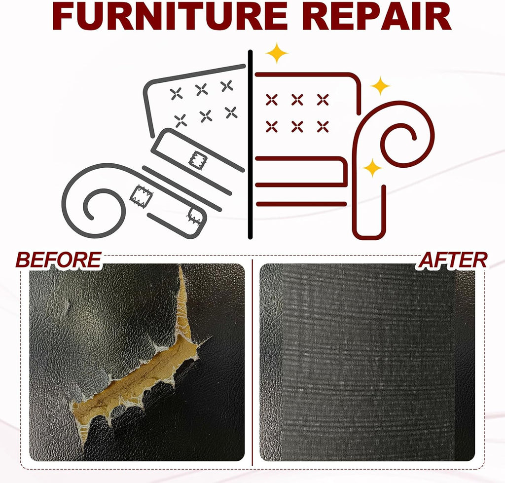 PATIKIL Leather Patches Tape for Furniture, 3.2 x 61 Inch Self Adhesive Vinyl Leather Repair Kit