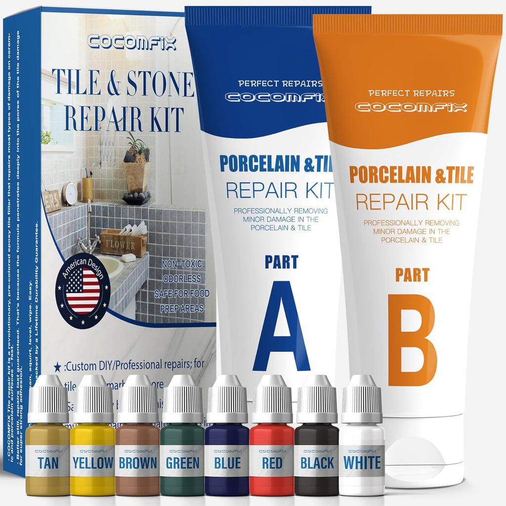 Tile Repair Kit, Ceramic Tile Chip Repair Kit(Color Match), Porcelain Repair Kit with Super Strong
