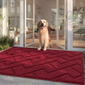 hicorfe Front Door Mat Outside Entrance,36"x59" Absorbent Muddy Dirt Resist Welcome Door Mats