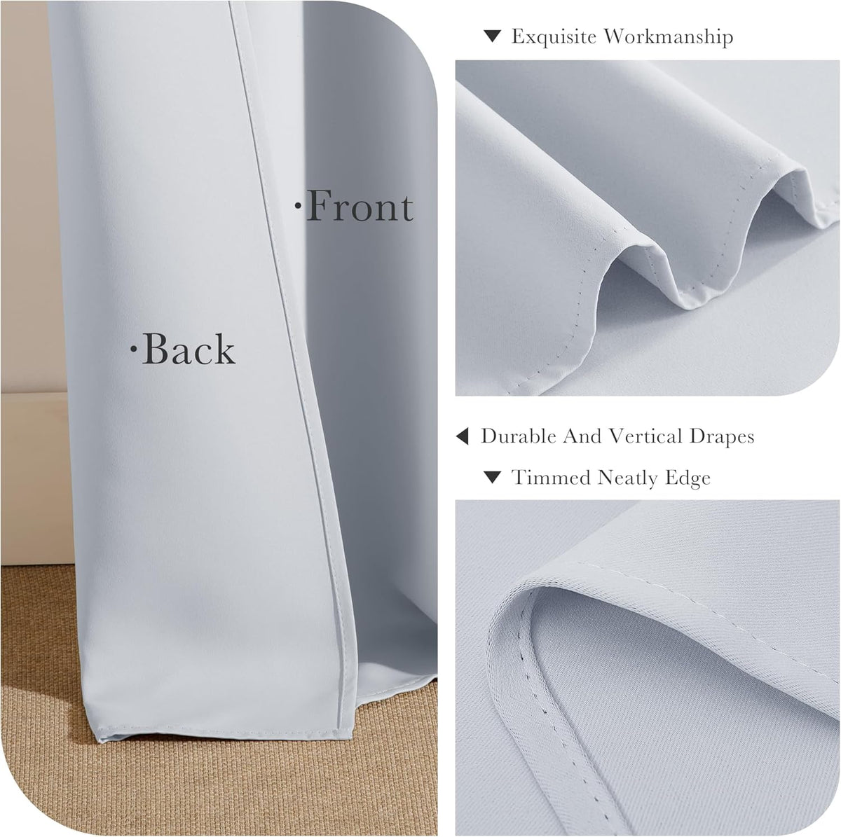 PONY DANCE Room Darkening Curtains for Bedroom - Solid Grommet Top Thermal Insulated Curtain Panels