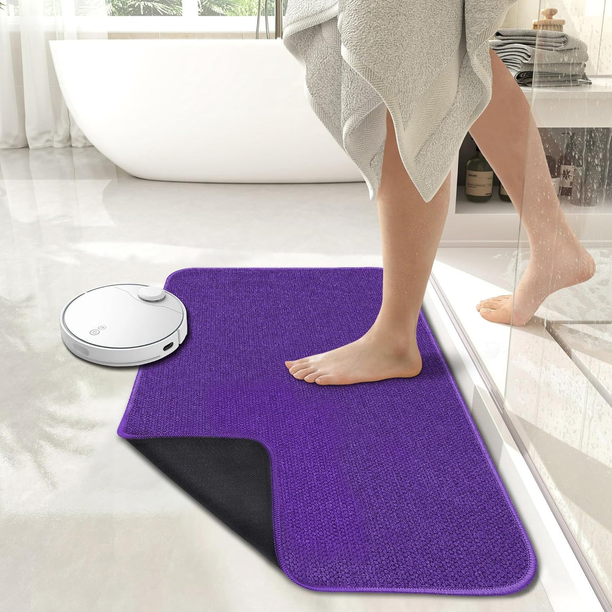 Bath Mat,Ultra Thin Bathroom Runner Rugs,Large Bath Mats for Bathroom,Quick Dry,Non-Slip,Machine