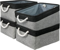 TcaFmac Storage Basket for Organizing - Large 4 Pack Canvas Decorative Storage Bins Baskets for