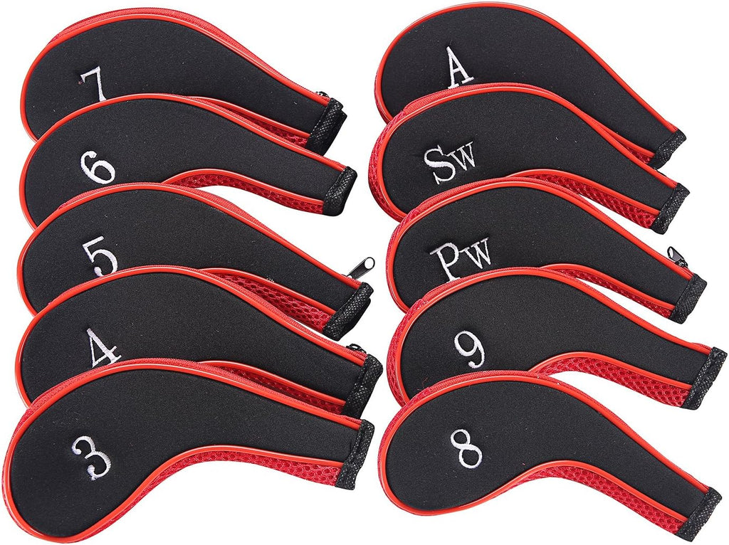 Sword &Shield sports Neoprene Zipper Golf Club Iron Head Covers Iron Covers 10pcs/Set