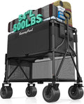 SUNNYFEEL Double Decker Wagon, Collapsible Outdoor Utility Wagon Cart 500LB Capacity Adjustable