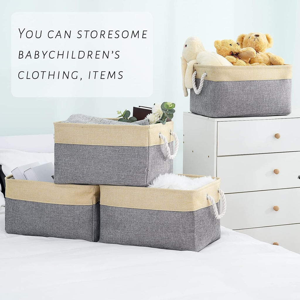 TcaFmac Cube Storage Bin, Storage Baskets for Organizing [4 Pack] Closet Organizers and Storage