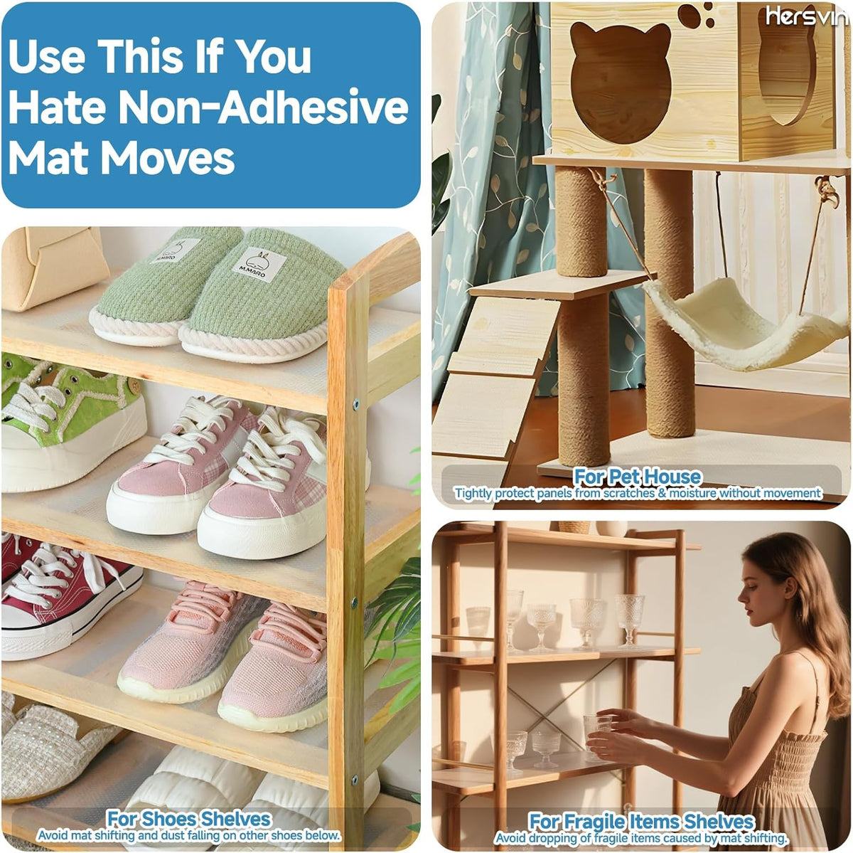 Shelf Liners 10 in x 20 ft Self-Adhesive EVA Drawer Mats, Cupboard Protector, Kitchen Cabinet