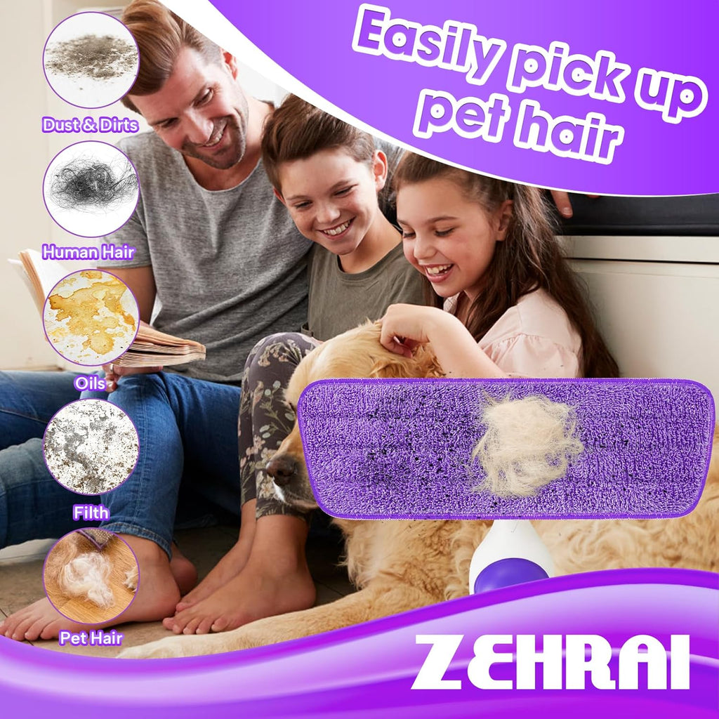 6 Pack Reusable Microfiber Mop Pads for Swiffer PowerMop, Power Mop Refill Pads for 13''-16''