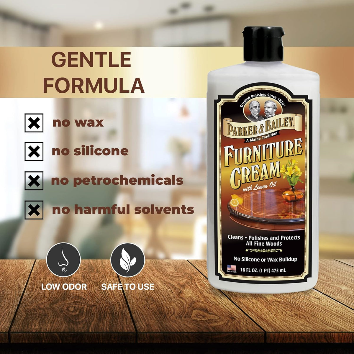 Parker & Bailey Furniture Cream - Multisurface Wood Cleaner and Polish Furniture Quick Shine