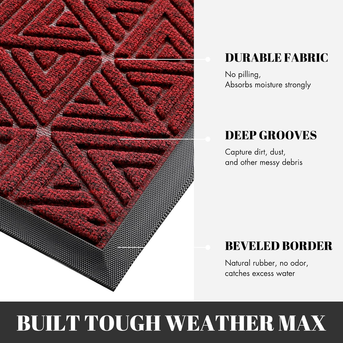 Yimobra Large Door Mat 36x24, All-Weather Waterproof Non-Slip Welcome Matt Outdoor, Heavy Duty Non