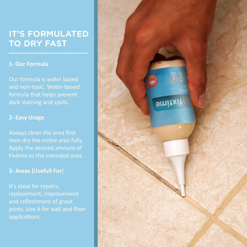 Grout Filler Repair Kit – Cream Beige Premixed Crack Filler for Floor Tiles – Fast Drying Grout