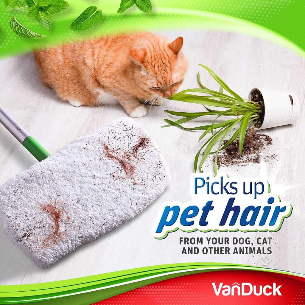 VanDuck Reusable 100% Cotton Mop Pads Compatible with Swiffer Sweeper (8-Pack), Terry Cloth Mop