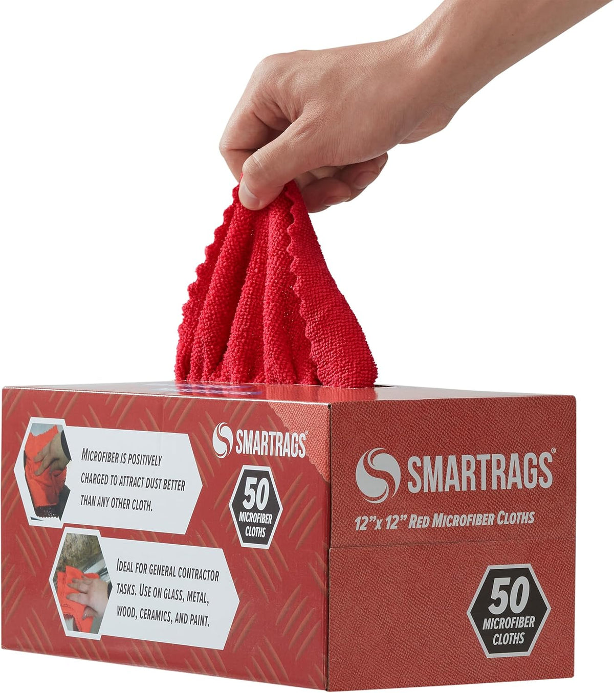 Arkwright Smart Rags in Box - (Bulk Case of 400) Lint Free Microfiber Cleaning Cloth, Scratch &