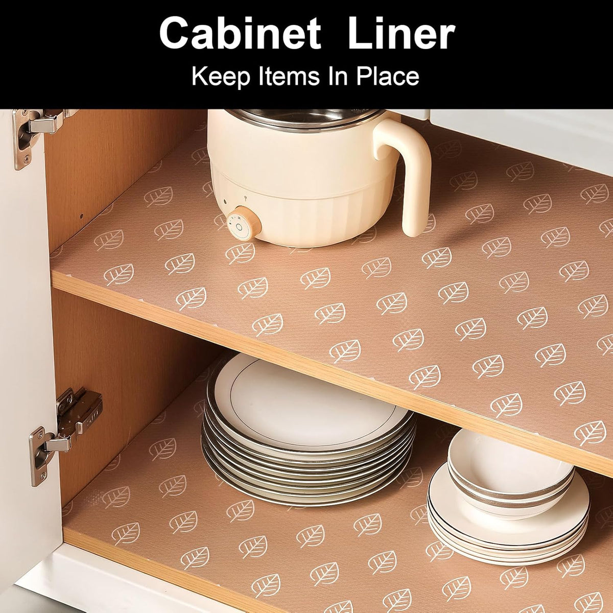 Cooyes Shelf Liner Drawer Liners, Shelf Liners for Kitchen Cabinets, Non-Adhesive Cabinet Liner