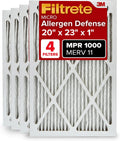 Filtrete 20x23x1 AC Furnace Air Filter, MERV 11, MPR 1000, Micro Allergen Defense, 3-Month Pleated