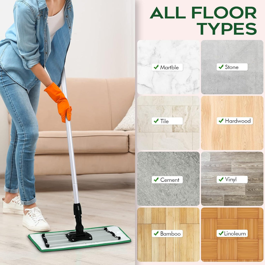 Matthew 18'' 36 Pcs Microfiber Mop Replacement Pads for Wet Dry Multi-Surface Floors Reusable Home