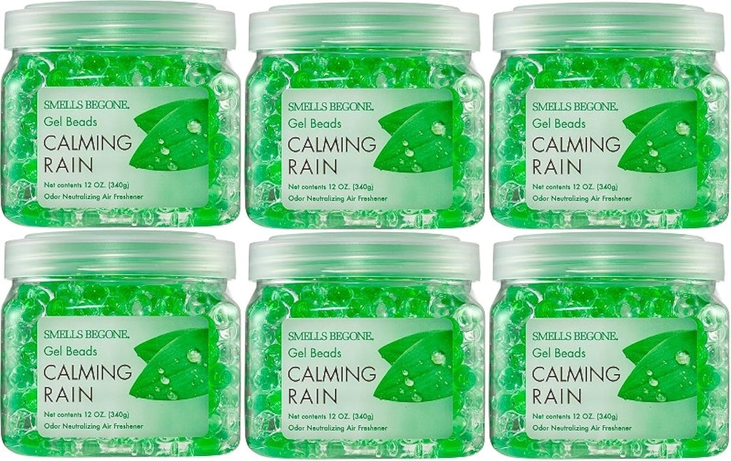 SMELLS BEGONE Odor Eliminator Gel Beads - 12 oz, Pack of 6 - Eliminates Odor in Bathrooms, Cars