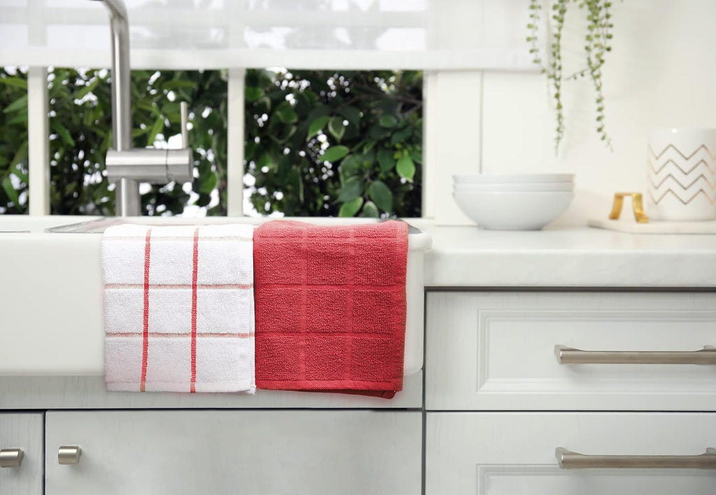 100% Cotton Terry Dish Cloth & Dish Towel, 6 Pack, Super Soft and Absorbent Kitchen Towels, Perfect
