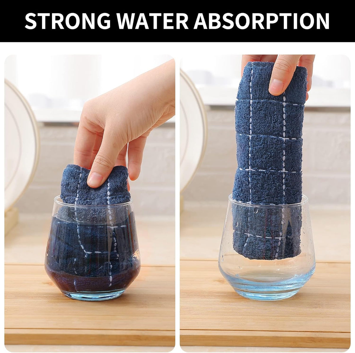 Homaxy 100% Cotton Terry Kitchen Dish Cloths, Ultra Soft and Absorbent Dish Towels for Kitchen