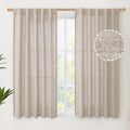 YoungsTex Short Linen Curtains 45 Inch Length for Cafe Window, Natural Light Filtering Drapes with