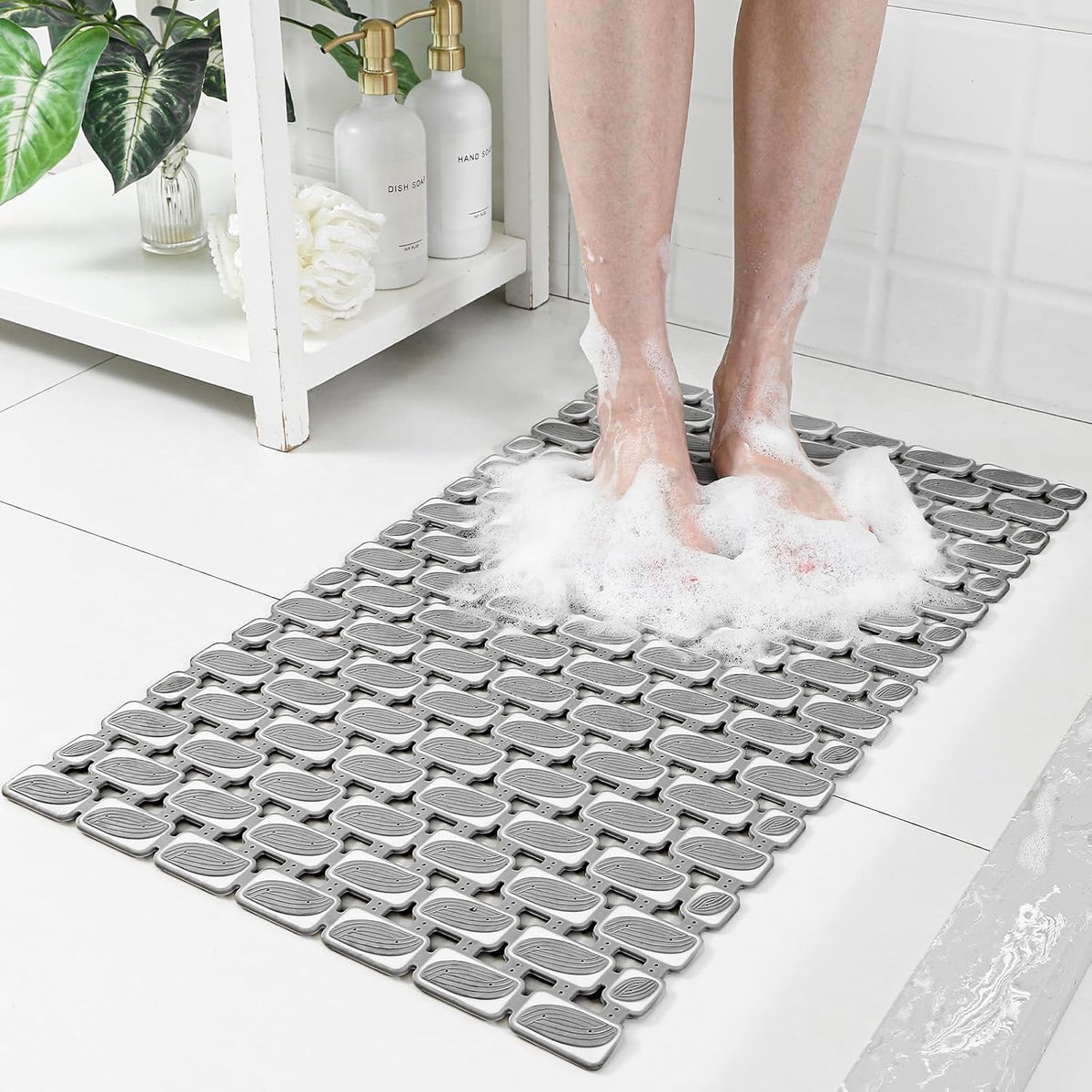 Bath Mat for Tub Non Slip Shower Mat for Elderly - 27 x 16 Inch Soft Durable Bathtub Mat Non Slip
