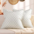 ZWJD Pillow Covers 18x18 Set of 2 Soft Polyester Textured Pillow Covers with Stylish Flange Edge