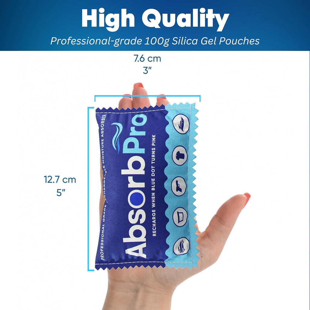 Rechargeable Dehumidifier Bag 1-Pack - 100g Reusable Moisture Absorbers - Silica Gel Packets for