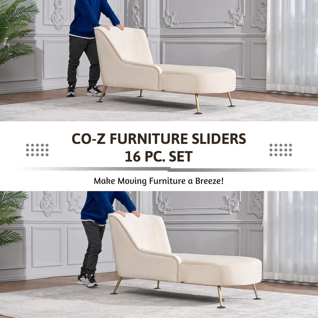 CO-Z Felt Furniture Sliders - 16 Pack with 8 Plastic & 8 Felt Sliders, 3 1/2" Reusable Furniture
