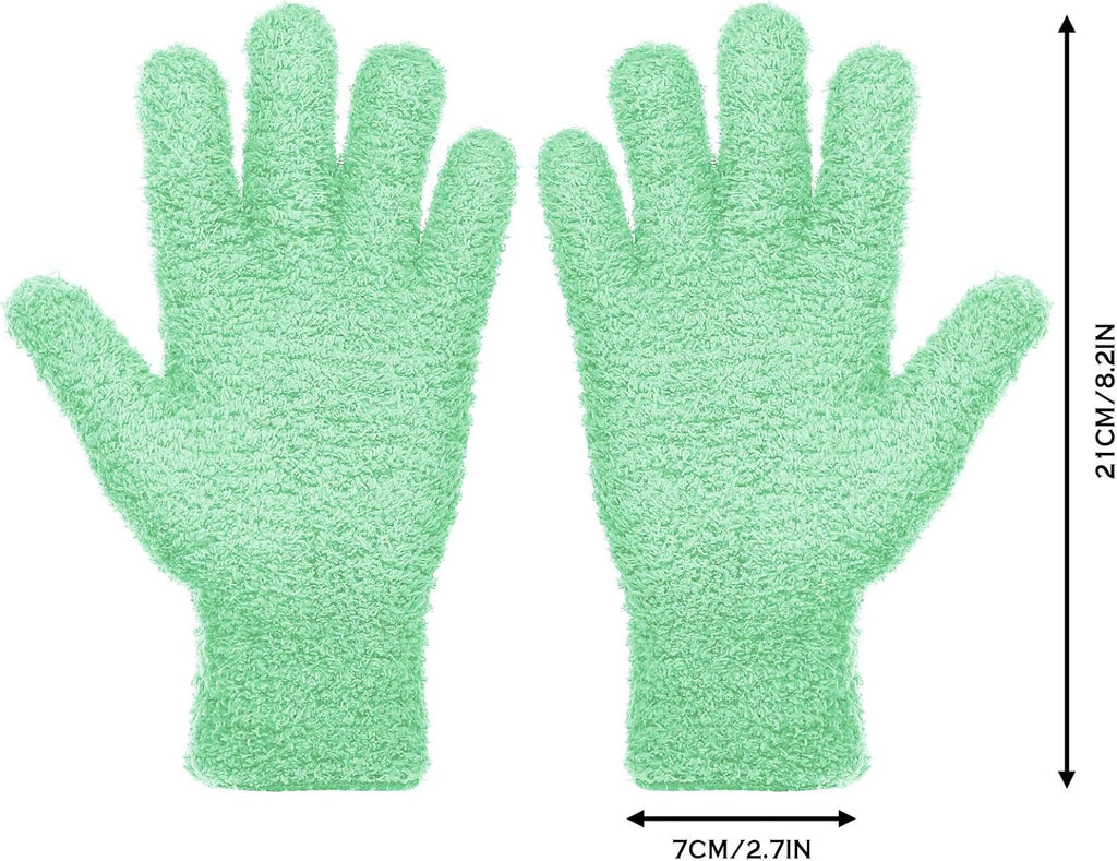 Patelai 2 Pairs Microfiber Gloves for plants Dusting Cleaning Glove Mittens House Cars Blinds
