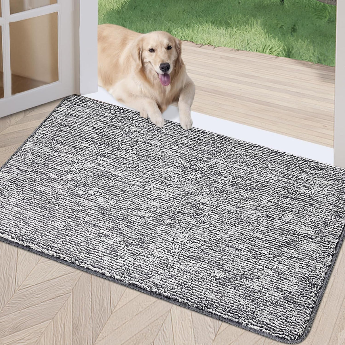 REFETONE Indoor Doormat, Front Door Mat 24"x36" Absorbent Rubber Backing Non Slip Back Door Mats
