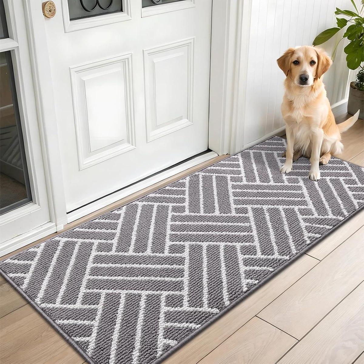 OLANLY Long Indoor Door Mat, 59x20 Inch, Dirt Resistant and Absorbent, Non-Slip Rubber Backing