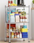 Storage Shelves - 3 Tier Shelf Organizer, Sturdy Metal Shelving with Adjustable Leveling Feet