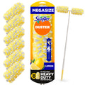 Swiffer Duster Kit with 6 ft Super Extendable Handle, Heavy Duty Starter Kit with 8 Refills, Lemon