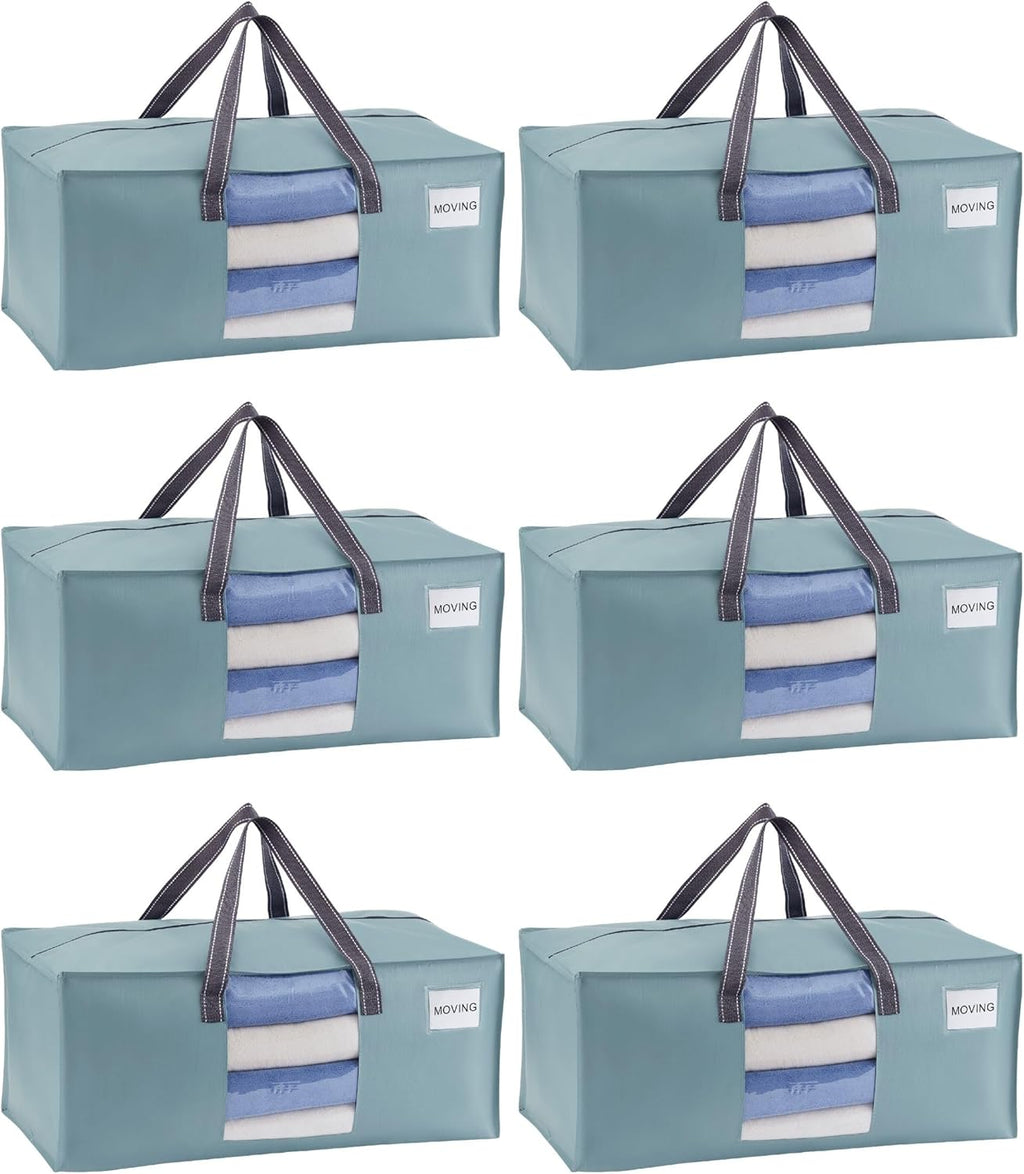 VENO 6 Pack Moving Bags for College, Heavy-Duty Storage Totes, Moving Boxes and Wardrobe Packing